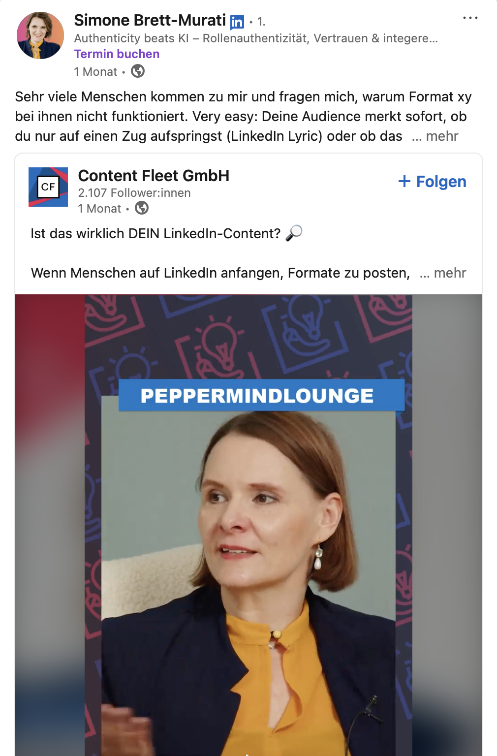 Simone Brett-Murati in der Peppermind Lounge